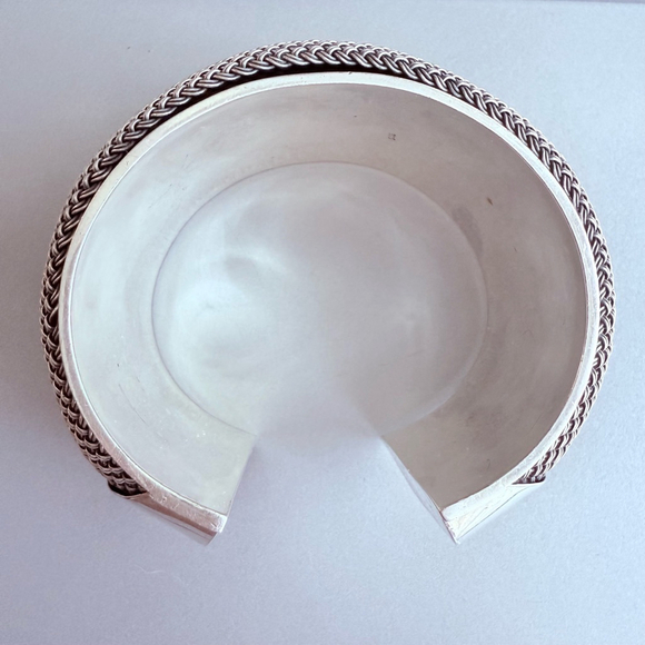 MASSIVE ARTISAN DOME BASKET WEAVE STERLING SILVER BEHNAM CUFF BRACELET 117g - Picture 4 of 13